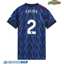 Maglie da calcio Arsenal William Saliba #2 Seconda Maglia Femminile 2025-26 Manica Corta